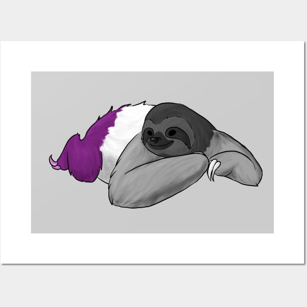 Asexual Pride Sloth Wall Art by Khalico